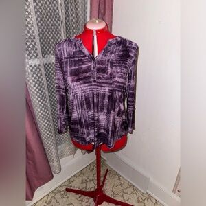 Purple Long-Sleeve Blouse
